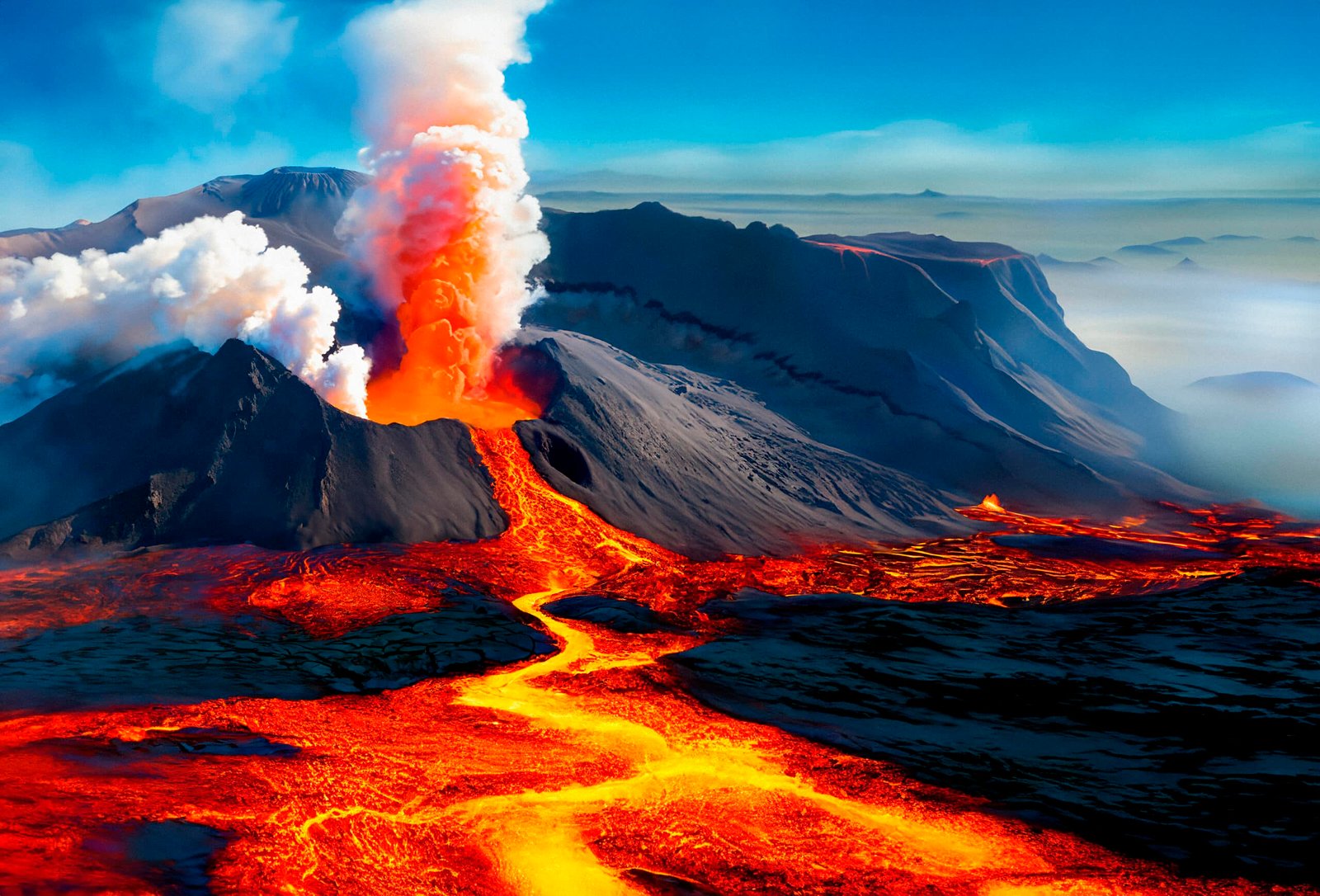 volcanic eruption volcanic landscape